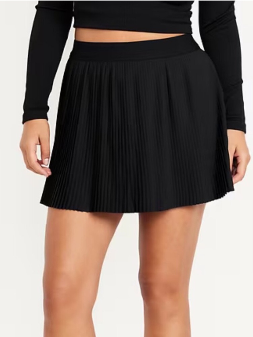 Old Navy Quick Dry Black Athletic Pleated Mini Skort Sz M